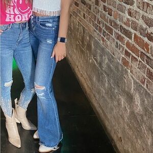 Altar'd State Blue Flare Jeans (right)